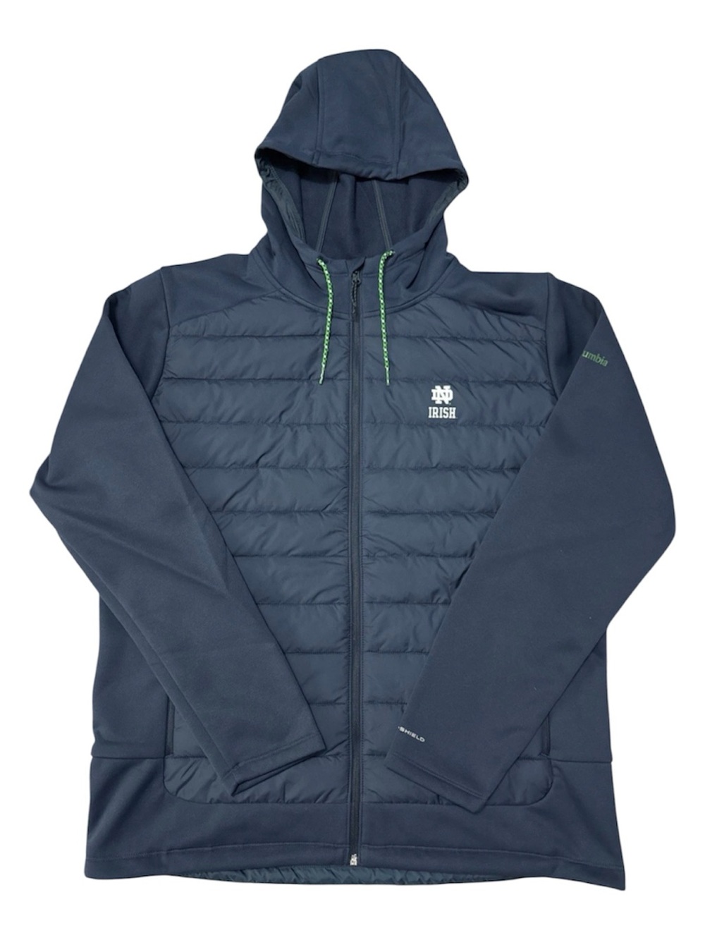 Columbia Out-Shield Hybrid Zip Hoodie Jacket Notre Dame Fighting Irish Men's S